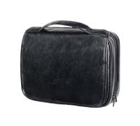 mophrati 3 en 1 Hommes Business PU Wash Bag Grande Capacité Compartiment de Rangement Maquillage Sac de Rangement Sac de Rangement Sac de Salle de Bain Homme, Noir , 29.5*10*22CM, Comme décrit