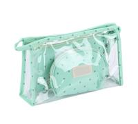 mophrati 3 Pièces Cosmétiques Sac Portable Voyage en Plastique Organisation Salle De Bains Maquillage Brosse Poche Articles De Toilette Organisateur Conteneur, Vert