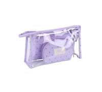 mophrati 3 Pièces Cosmétiques Sac Portable Voyage en Plastique Organisation Salle De Bains Maquillage Brosse Poche Articles De Toilette Organisateur Conteneur, Violet