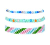 mophrati 3 pièces multicolore réglable tresse brins Bracelet résistant à l'usure corde réglable amitié cordons Bracelet avec coque, Violet foncé