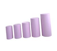 mophrati 5 pièces/ensemble élégant cylindre socle présentoir boîte couvre mode facile à mettre et à enlever cylindre Dessert piédestal couvre, Violet clair