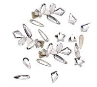 mophrati 50 pièces ensemble de cristal de verre forme spécifique accrocheur Nail Art strass bricolage artisanat fabrication cartes téléphone portable, Blanc