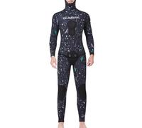 mophrati 5MM Combinaisons Professionnelles à Capuche Camouflage résistant au Froid élasticité Thermique UV Combinaison de Surf pour la plongée en apnée Surf, Vert, XL