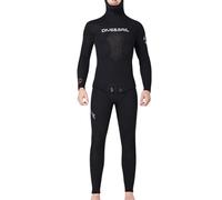 mophrati 5MM Combinaisons Professionnelles à Capuche Camouflage résistant au Froid élasticité Thermique UV Combinaison de Surf pour la plongée en apnée Surf, Noir, L