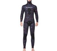 mophrati 5MM Combinaisons Professionnelles à Capuche Camouflage résistant au Froid élasticité Thermique UV Combinaison de Surf pour la plongée en apnée Surf, Orange, M