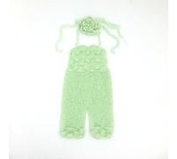 mophrati Accessoires de Photographie pour Nouveau-nés, Ensemble de Salopette tissée en Mohair, à la Mode pour Les séances Photo Nouveau-né, Accessoires Photographie, Bandeau, Vert Clair, 0-2M