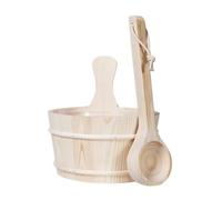 mophrati Accessoires de sauna et de spa traditionnels faits à la main pour la maison l'extérieur : seau d'eau avec tonneau en bois pour bain à remous, accessoires de spa