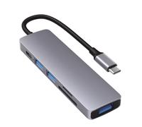 mophrati Adaptateur de Connexion d'équipement de répartiteur d'outil de connecteur de concentrateur USB C 6 en 1