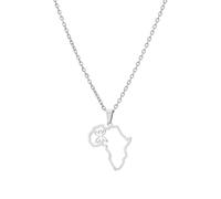 mophrati Afrique carte collier couleur unie facile correspondant remplacement décoratif élégant inaltérable hommes femmes tour de cou bijoux ornement, Type d'argent 2