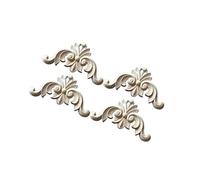 mophrati Autocollants de Meubles de Porte, Motif délicat et Ligne Lisse, Artisanat Exquis, sculpté en Bois, Applique, 4 Paquets/lot, Bois, 4cmx4cm