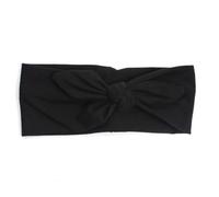 mophrati Bandeau solide noeud noeud bandeau Flexible large douceur bandeau noué oreilles enveloppement chapeaux pour maquillage Yoga Gym, Le noir