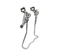 mophrati Béquille arrière de vélo Robuste et réglable à Double Pied en Fer, Facile à Installer pour Les Cyclistes. Support de stationnement pour vélo Double Pied réglable, Argent, Hauteur 34 cm