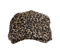 mophrati Béret ajustable pour femme, imprimé léopard tendance, style artiste décontracté, visière plate respirante, accessoire de voyage.