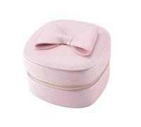 mophrati Boîte à Bijoux de Voyage en Cuir à la Mode Mallette de Rangement Femme Pochette carrée Anneau Sac Clou Collier Organisateur Toilette, Rose