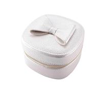 mophrati Boîte à Bijoux de Voyage en Cuir à la Mode Mallette de Rangement Femme Pochette carrée Anneau Sac Clou Collier Organisateur Toilette, Argent