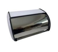 mophrati Boîte à pain métallique pour le pain, les petits pains, les en-cas et le café. Solution de rangement idéale pour la cuisine et garde-manger, Blanc, 34.5 x 23 x 14.5 cm