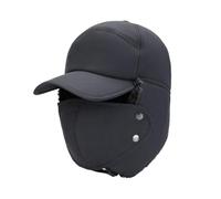 mophrati Bonnet cache-oreilles super chaud pour l'hiver avec housse coupe-vent amovible, chapeau doux pour la pêche et le ski en plein air pour femme, Gris bleu