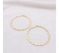 mophrati Boucles d'oreilles pendantes créoles larges à la finition polie brillante, motif filet sculpté, style « Basketball Wives Club ».