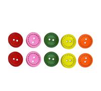 mophrati Boutons en bois mélangés deux trous en forme de bol ornements faits à la main attaches bouton à usage domestique pour coudre ensemble de fournitures d'artisanat, 25mm/50 pièces