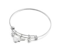 mophrati Bracelet En Acier Inoxydable Guitare Fille Bracelet Extensible Bijoux De Mode Personnalisé Décoration Fête Anniversaire Cadeau, Type de couleur d'acier 4