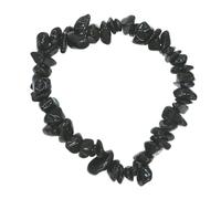 mophrati Bracelet jonc en perles de cristal naturel, composé de perles d'agate naturelles uniques forme irrégulière, style estival. d'agate en pierre, espaceur amovible, Agate noire