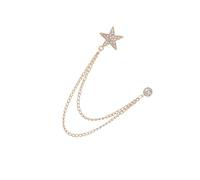 mophrati Broche élégante à chaîne pendante pour col, idéale pour un mari un petit ami. Broche unique ornée de strass pour look plus charmant. à Pour pompon parfaite pour