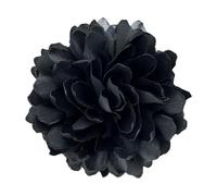 mophrati Broche fleur grande taille pour femme, élégante épingle de revers pour costume de bal banquet, noire, noir