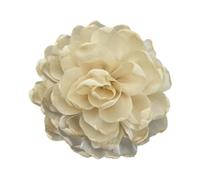mophrati Broche fleur grande taille pour femme, élégante épingle de revers pour costume de bal banquet, noire, beige