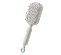 mophrati Brosse de massage anti-friction confortable et autonettoyante avec coussinet, peigne de massage et coiffage confortable pour la coiffure à domicile, blanc
