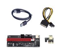 mophrati Câble d'extension PCI-E Carte d'alimentation USB 3.0 1X à 16X condensateurs de lumière LED Carte d'extension Adaptateur pour Ordinateur de Bureau de Rechange, Le Noir
