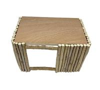 mophrati Cage à Lapins en Bois avec Niche, Jouet à mâcher et Structure résistante pour Tous Les Animaux de Compagnie, y Compris Les cochons d'Inde. Décoration en Forme de château.