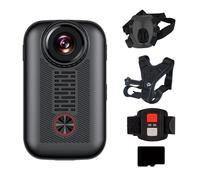 mophrati Caméra d'action WiFi pour Chien, pour propriétaires d'animaux en déplacement, équipée d'une Carte mémoire pour Chat, Collier sans Fil, Mini caméra corporelle, 128 Go, Combinaison