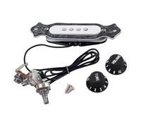 mophrati Capteur de son pour guitare électro-acoustique, transducteur à de cuivre, Pour micro magnétique, pièces polaires réglables, contrôle précis du son, orifice pour clip, volume, tonalité,