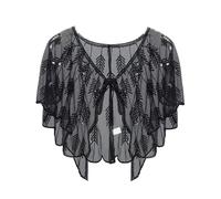 mophrati Châle de Banquet à paillettes avec paillettes, accessoires en Polyester pour femmes des années 1920, enveloppes de châle, châle pour femmes des années 1920, E