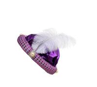 mophrati Chapeau de sultan, chapeau de prince arabe, turban indien, couvre- qualité supérieure en polyester, style élégant, idéal pour un déguisement bal d'Halloween, violet