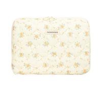 mophrati Charmante housse pour ordinateur portable matelassée à fleurs, jolie pochette pour ordinateur portable pour femmes, petite fleur, pochette pour ordinateur portable gonflée, jaune, 15 pouces