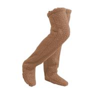 mophrati Chaussettes chaudes et confortables au genou, restent bien au chaud tout l'hiver, pantoufles confortables en Polyester, chaussettes pour pantoufles, d'hiver, brun