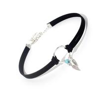 mophrati Chokers Layered Turquoise Bijoux Collier en cuir Feuilles rondes Pendentif suspendu Décorations Colliers pour femmes Vêtements quotidiens