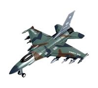 mophrati Collection de maquettes d'avions en métal avec Effets sonores et Lumineux, idéales comme Cadeaux décoration pour Les passionnés d'aviation. Maquette d'avion de Chasse, F16 Vert