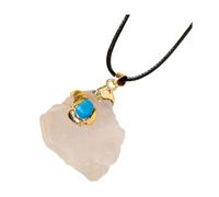 mophrati Collier de sagesse pour cadeau de noël, pour arbre d'anniversaire enveloppé pierres précieuses, pierre cristal, et élégant, Cristal blanc