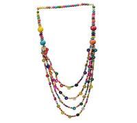 mophrati Collier en perles de bois et de noix coco, bijou artisanal pour remise diplôme, fiançailles, mariage, anniversaire, fêtes et occasions spéciales. Idéal pour femmes et filles.