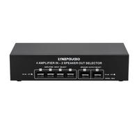 mophrati Commutateur d'enceintes amplifiées 4 entrées 2 Sorties. Connectez Facilement et efficacement Deux Paires d'enceintes. Commutateur/répartiteur/comparateur sans Perte.