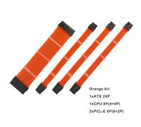 mophrati Connecteurs de boîtier de câble d'alimentation d'extension Fourniture de Cordons résistants à l'usure en Nylon Kit de câbles Adaptateur de Carte mère, Orange