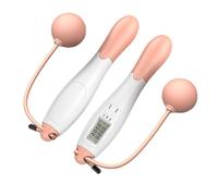 mophrati Corde à sauter lestée sans fil avec compteur numérique, outil de fitness pour un entraînement efficace et la combustion des calories, Rose Blanc