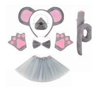 mophrati Déguisements de souris, costumes de personnages souris, ensembles fête. Motifs d'oreilles, lavables en machine. Parfaits pour Noël et les photos, 6 pièces, Ensemble complet