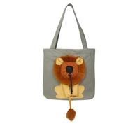 mophrati Doux Pet Carrier Head Ouvert Lion Respirant Sacs À Bandoulière Cordon Chat Chien Transport Rétractable Voyage Animaux Sac À Main, Gris foncé, S
