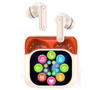 mophrati Écouteurs Intra-Auriculaires Confortables avec Plaisir visuel d'écoute à Domicile Audifonoss Traductores Inglés Español Visual Feedbacks, Beige-Orange, Traduction IA