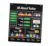 mophrati Ensemble Complet de Tableau de Poche éducatif et ludique, Calendrier, Organisateur, Outil pédagogique, Fournitures Scolaires, météo, Alphabet ABC, Organisateur, Outil pédagogique à Suspendre