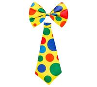 mophrati Ensemble Cravate et nœud Papillon de Clown pour Halloween, thème Carnaval et Cirque. Un déguisement de Clown Amusant et Festif. Accessoires Carnaval et Cirque pour Adultes. Couleurs