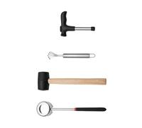 mophrati Ensemble d'ouvre-noix de coco - Kit d'outils efficace pour ouvrir les noix de coco comprenant un marteau recouvert caoutchouc et un manche antidérapant - Coupe-fruits et extraction la chair